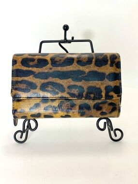 Leopard Print SafeKeeper RFID Women's Tri-Fold Clutch Wallet